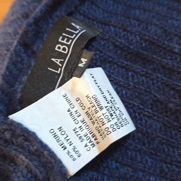 La Bella - Women's Ribbed Cardigan, Size Medium (Dark Blue) - Picture 3 of 3